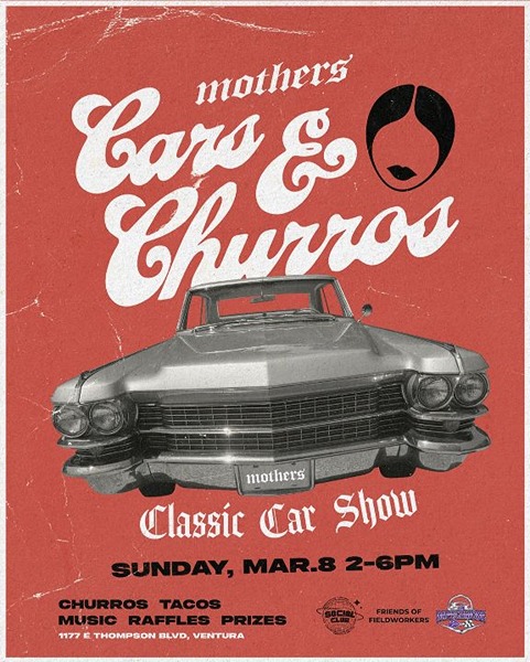 Mothers Cars And Churros Classic Car Show flyer May 2026